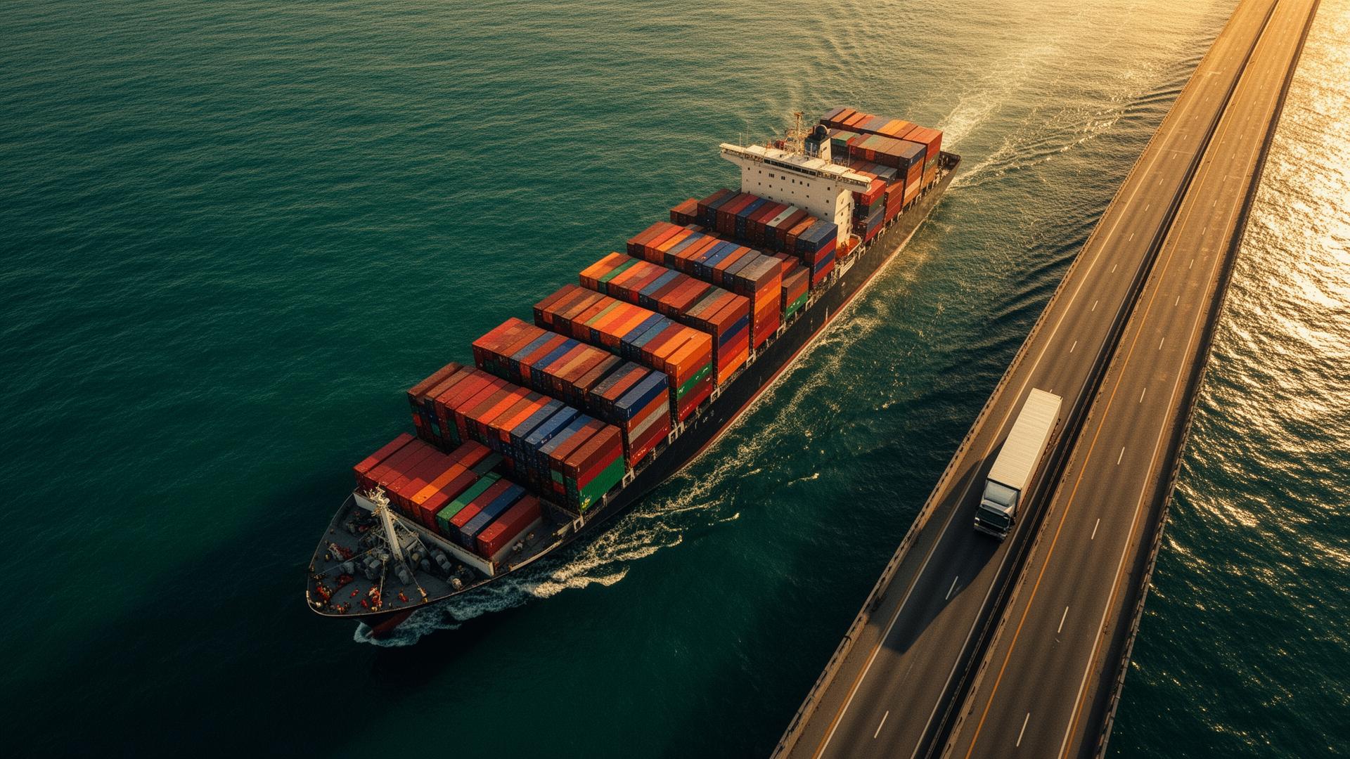 Cargo ship at port